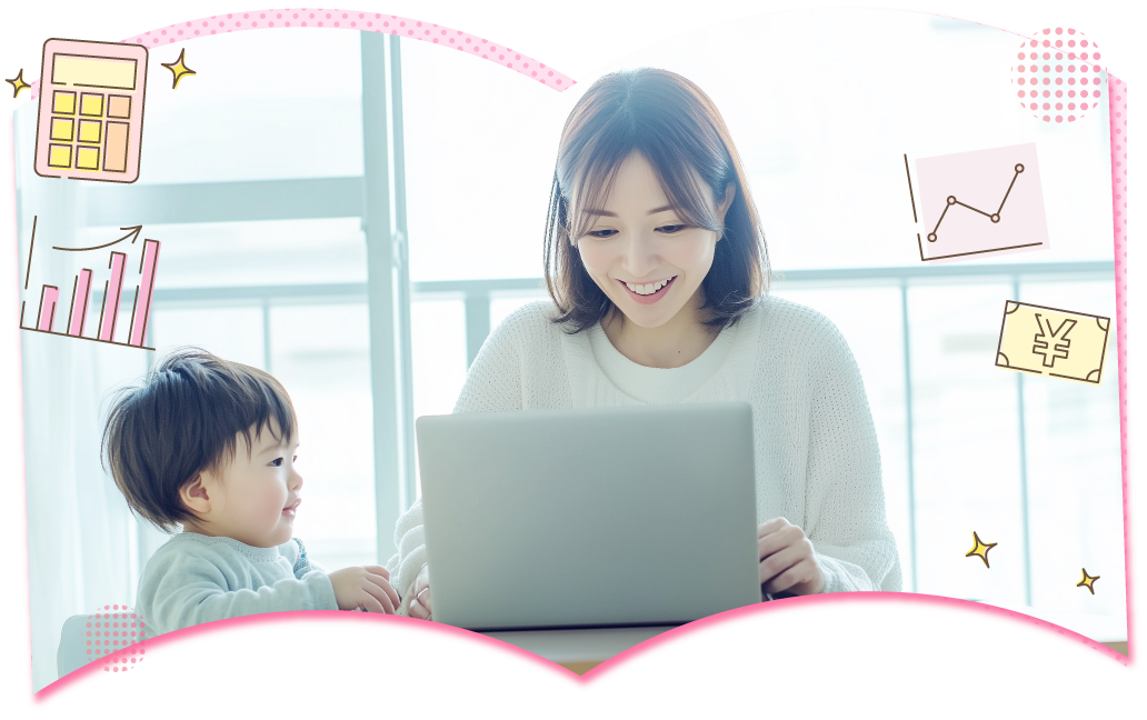 ママと子どもの写真画像
